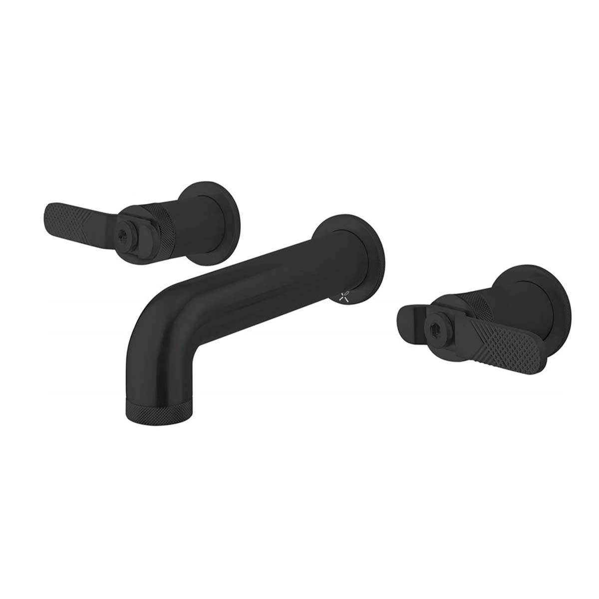 Crosswater Union Basin 3 Hole Wall Mounted Tap with Lever Handles Matt Black