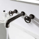 Crosswater Union Basin 3 Hole Wall Mounted Tap with Round Handles Brushed Black Chrome Lifestyle