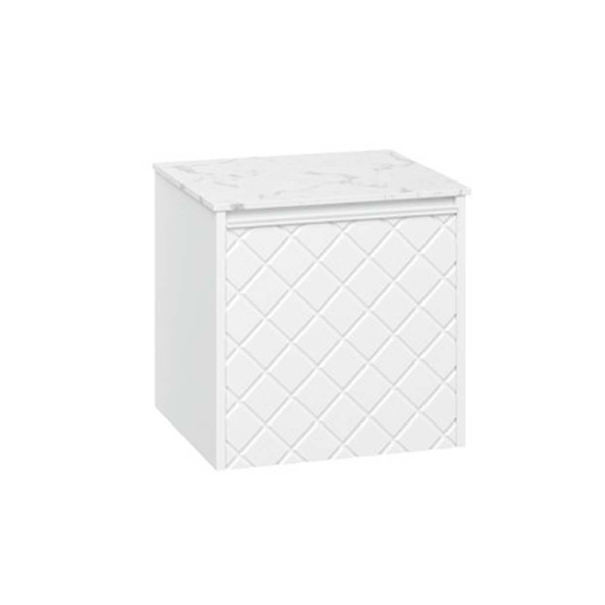 Crosswater Vergo 500mm Single Drawer Wall Hung Vanity Unit With Worktop Matt White