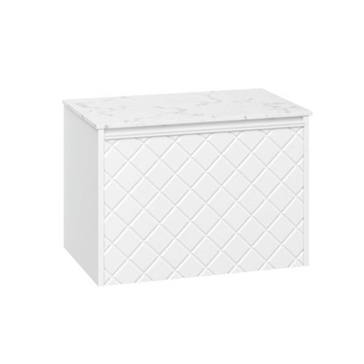 Crosswater Vergo 700mm Single Drawer Wall Hung Vanity Unit With Worktop Matt White