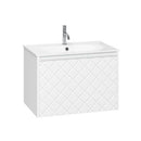 Crosswater Vergo 700mm Single Drawer Wall Hung Vanity Unit With Cast Mineral Marble Basin Matt White