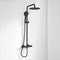 Deluxe Black Edition Exposed Thermostatic Bar Mixer with Overhead Shower, Slide Rail & Handheld Shower Kit