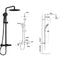 Deluxe Black Edition Exposed Thermostatic Bar Mixer with Overhead Shower, Slide Rail & Handheld Shower Kit