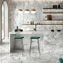 Deluxe Calacatta Cervaiole Marble Effect Porcelain Tile Feature