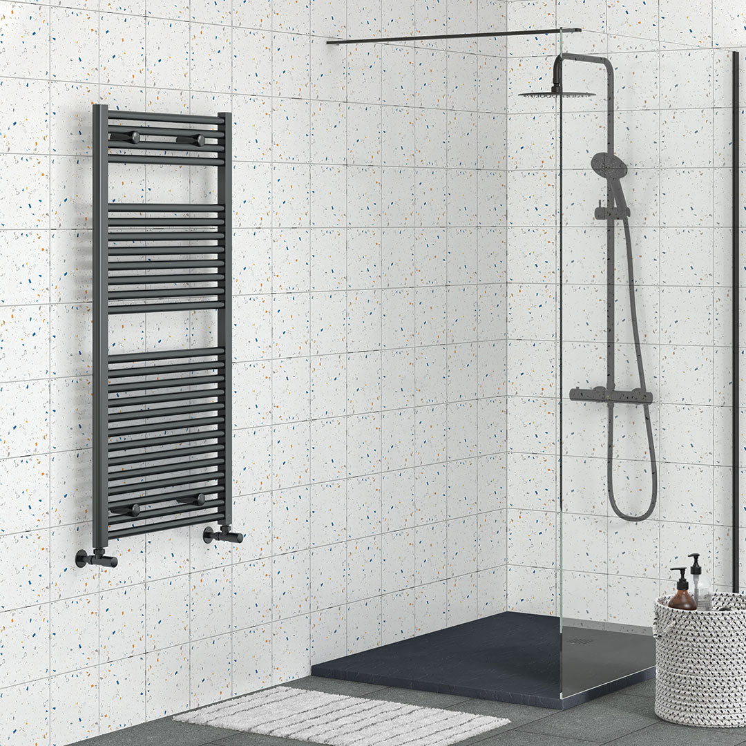 Deluxe Enzo Heated Towel Rail 1200x600 Anthracite