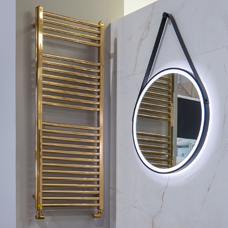 Deluxe Enzo Heated Towel Rail - Brushed Brass