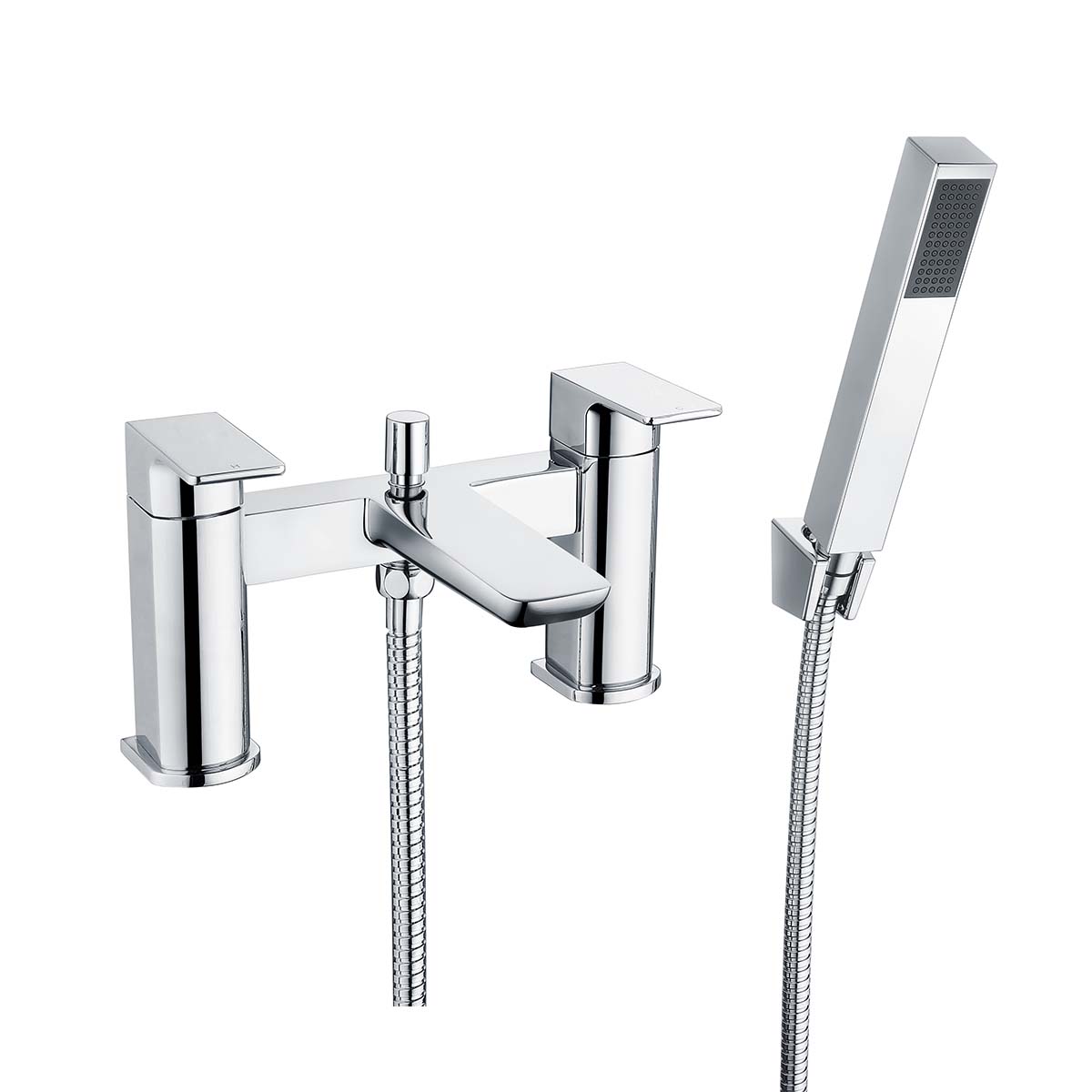 Deluxe Greenwich Deck Mounted Bath Shower Mixer With Handset Chrome
