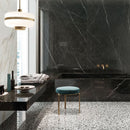 Deluxe Nero Marquinia Marble Effect Porcelain Tile Feature