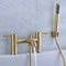 Deluxe Portobello Deck Mounted Bath Shower Mixer With Handset Brushed Brass