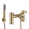 Deluxe Portobello Deck Mounted Bath Shower Mixer With Handset Brushed Brass