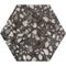 Deluxe Terrazzo Black Hexagonal Porcelain Tile Matt