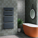Deluxe Venice Flat Panel Heated Towel Rail Anthracite 1210x600