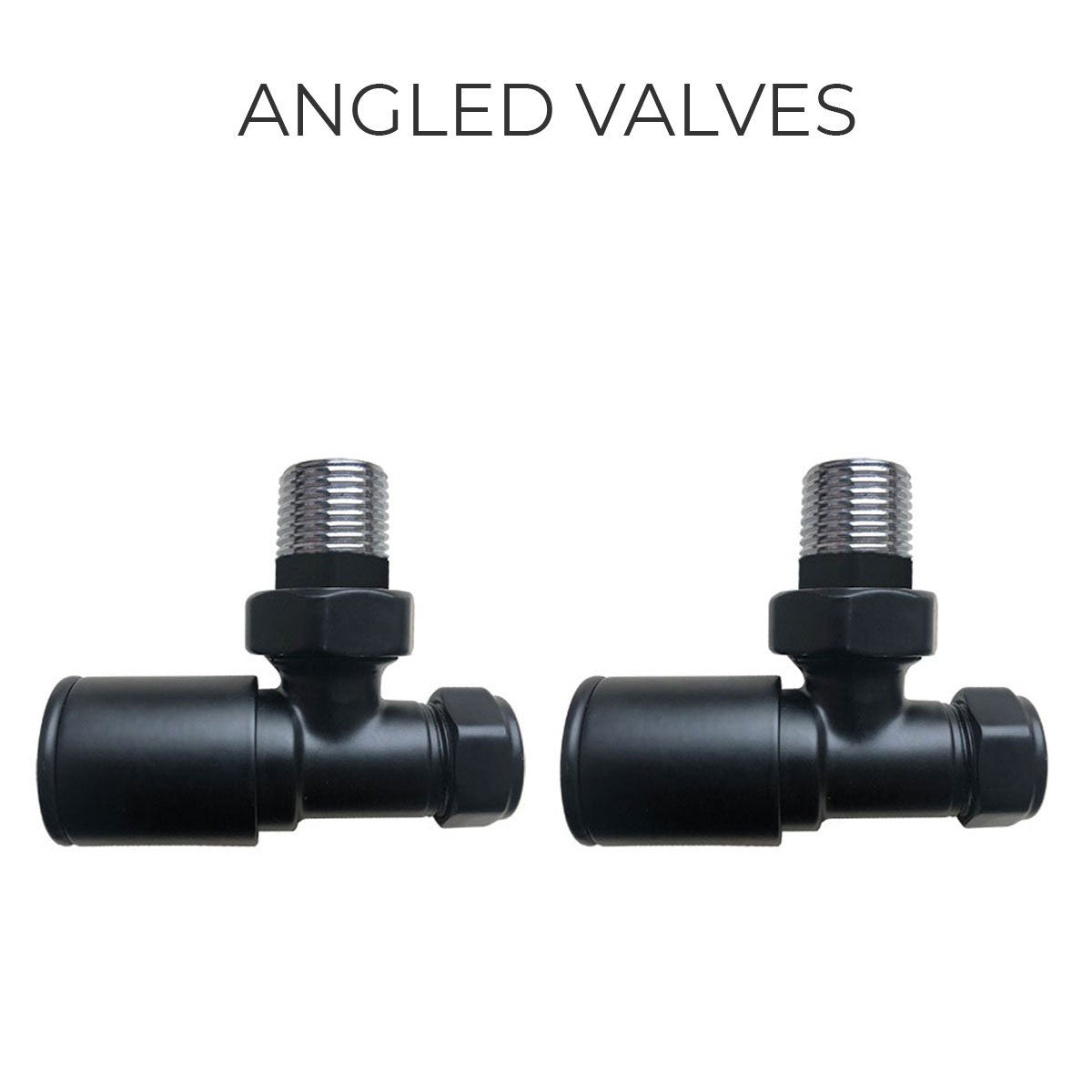 Deluxe Venice round angled rad valves black