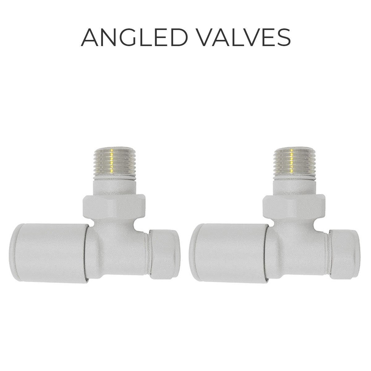 Deluxe Venice round angled rad valves white