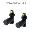 Deluxe Venice straight rad valves black