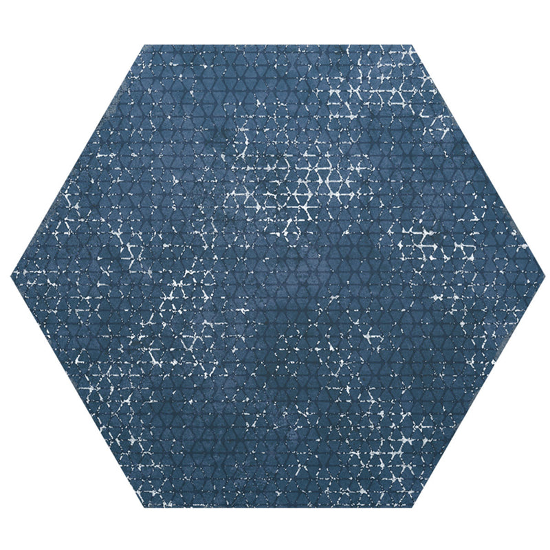 Fiori Azul Decor Hexagonal Porcelain Tile Matt