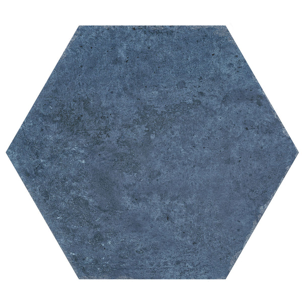 Fiori Azul Hexagonal Porcelain Tile Matt