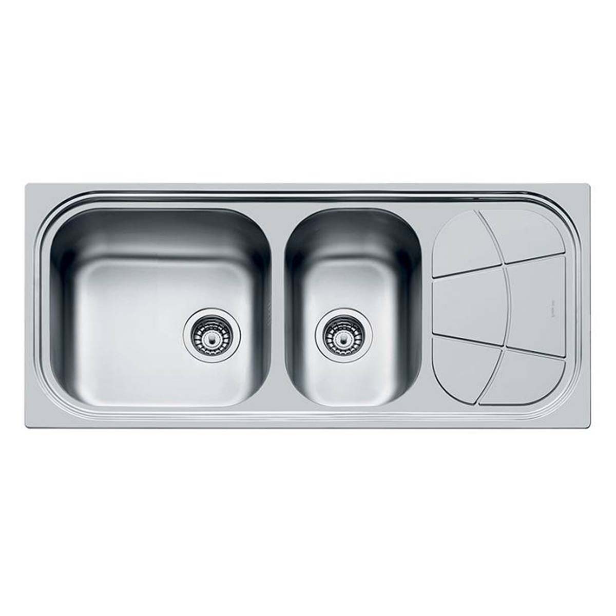 Foster Big Bowl Kitchen Sink with Drainer Bowl Left Handed Brushed Stainless Steel