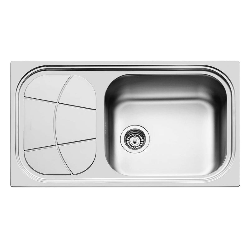 Foster Big Bowl Kitchen Sink with Draining Board - Brushed Stainless Steel