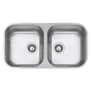 Foster Elettra Undermounted Double Bowl Kitchen Sink Brushed Stainless Steel
