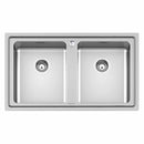 Foster Evo Double Bowl Kitchen Sink 860x500mm Brushed Stainless Steel