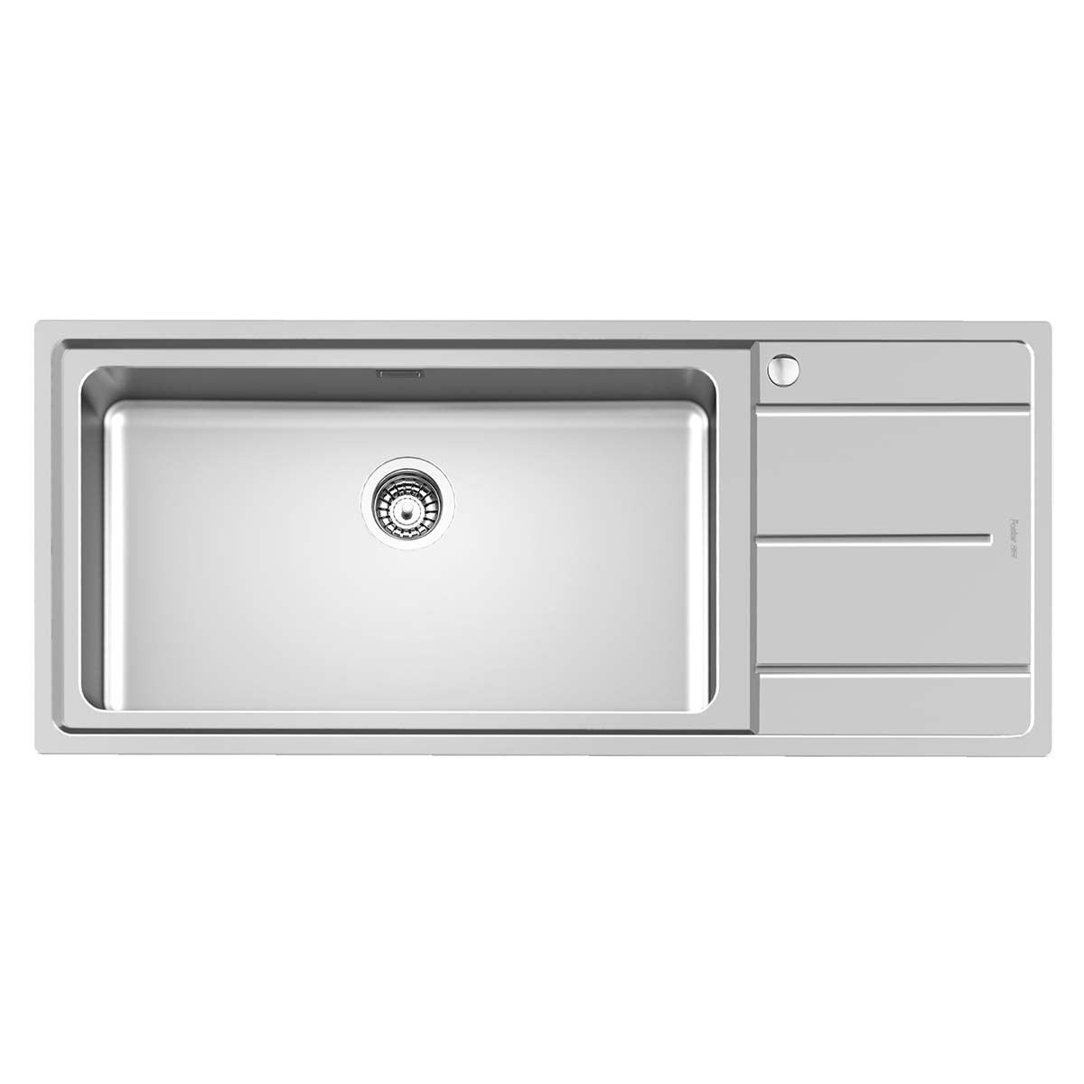 Foster Evo Kitchen Sink with Draining Board Left Handed 1160x500mm Brushed Stainless Steel
