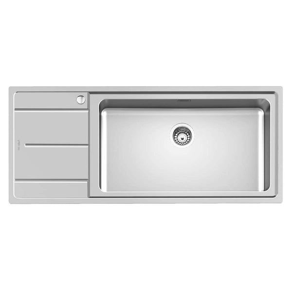 Foster Evo Kitchen Sink with Draining Board Right Handed 1160x500mm Brushed Stainless Steel
