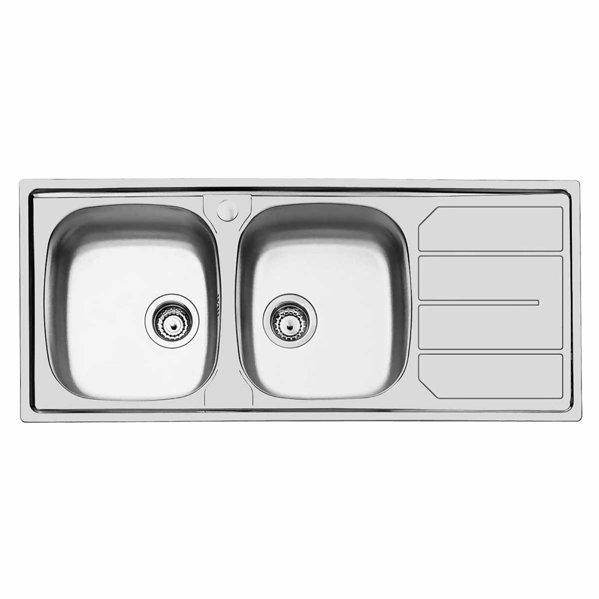 Foster S1000 Kitchen Sink with Draining Board Left Handed 1160x500mm Brushed Stainless Steel