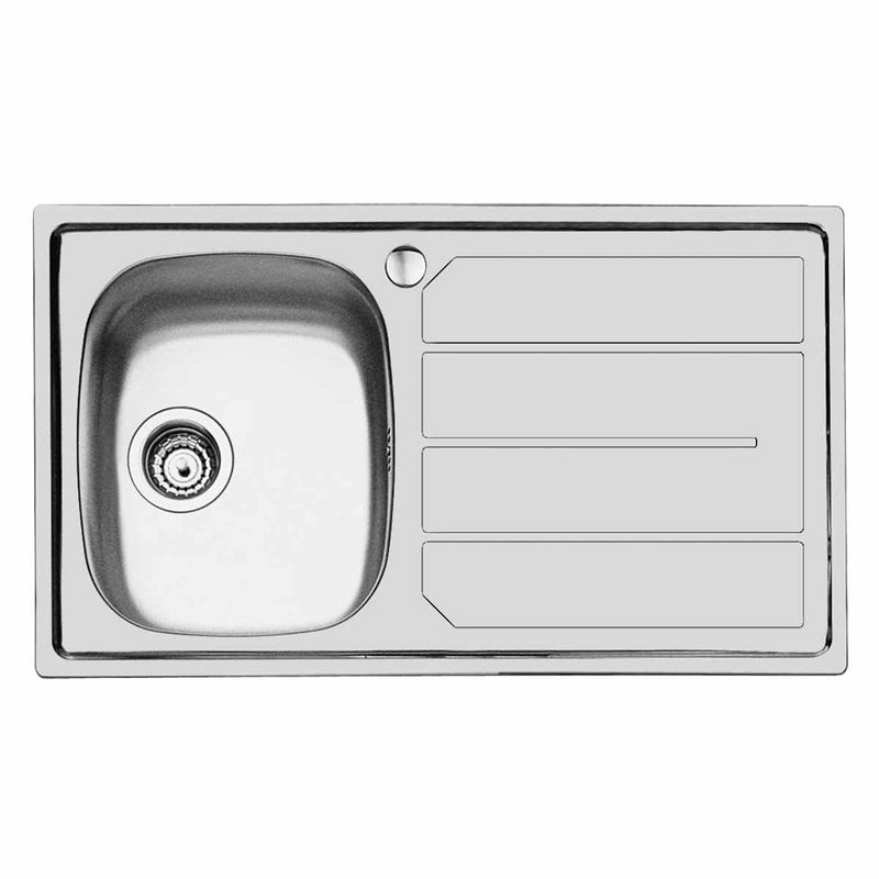 Foster S1000 Kitchen Sink with Draining Board Left Handed 860x500mm Brushed Stainless Steel