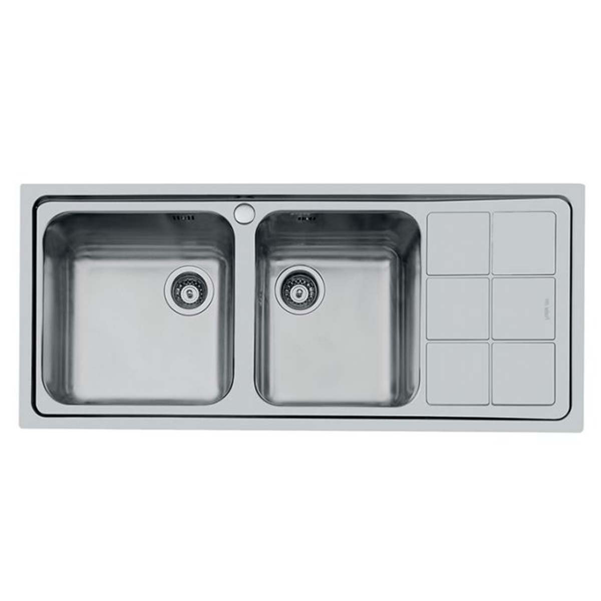 Foster S3000 Double Kitchen Sink with Drainer Brushed Stainless Steel Right Handed