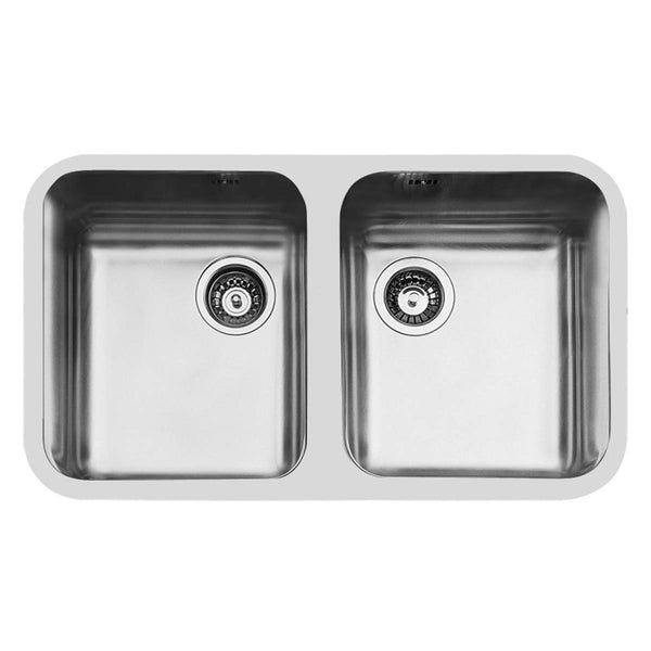 Foster S3000 Undermounted Double Bowl Kitchen Sink Brushed Stainless Steel