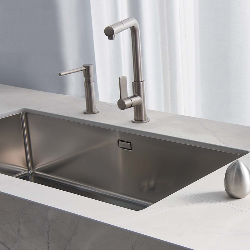 Foster Skin Kitchen Sink 710 Brushed Stainless Steel Lifestyle