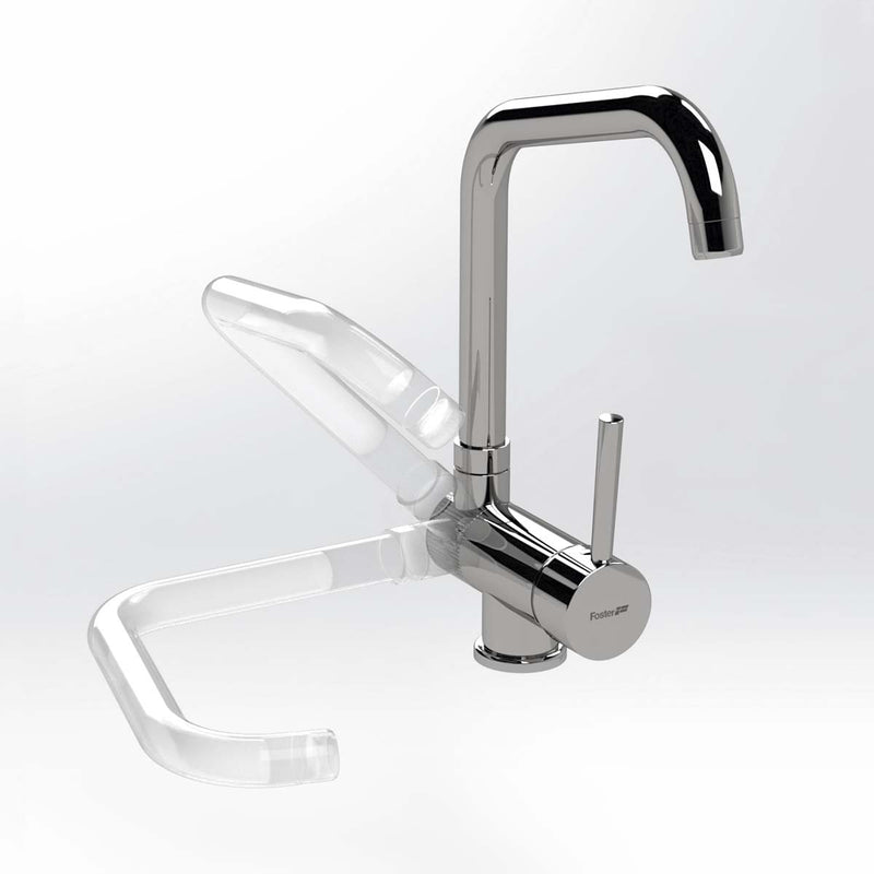 Foster drop single lever kitchen tap chrome collapsible barrel