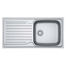 Franke Antea top mounted kitchen sink with drainboard polished stainless steel 1000x500mm