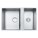 Franke Box Center double bowl top mounted kitchen sink drainboard matt stainless steel 790x510mm