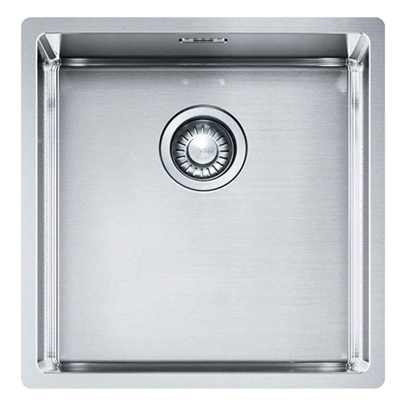 Franke Box Single Bowl Under and Top Mounted Kitchen Sink 440x450mm Brushed Stainless Steel