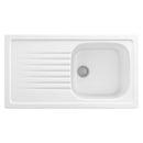 Franke Elba Ceramic Kitchen Sink with Draining Board and Waste - 920x510mm - Gloss White