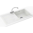 Franke Galassia GAK 611 single bowl top mounted kitchen sink with drainboard ceramic 1010x510mm gloss white lifestyle