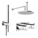 Gessi Anello Dual Outlet Thermostatic Shower Valve with Pencil Shower Handset and Overhead Chrome