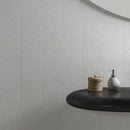 Ghent Silver Decor Wall Tile 33x100cm Lifestyle