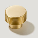Grooved Brushed Brass Knobs