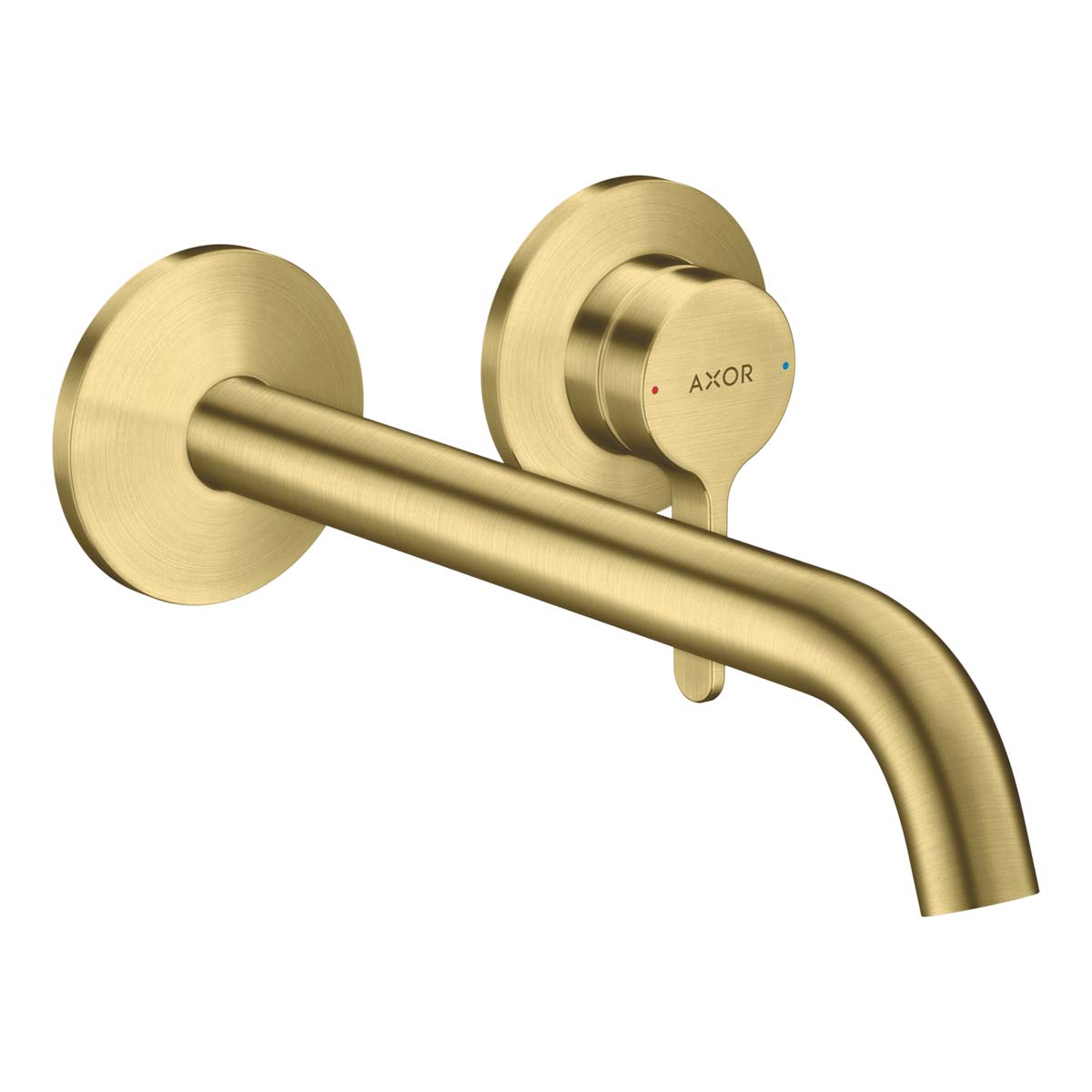 Hansgrohe Axor One Wall Mounted 2 Hole Basin Mixer Tap Brushed Brass
