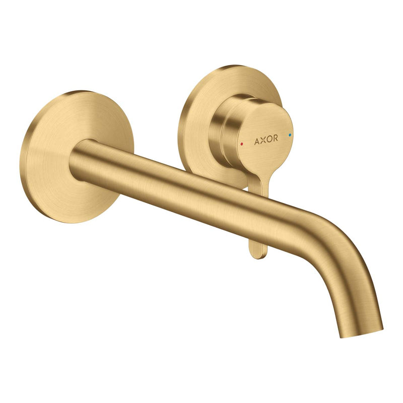 Hansgrohe Axor One Wall Mounted 2 Hole Basin Mixer Tap Brushed Gold Optic