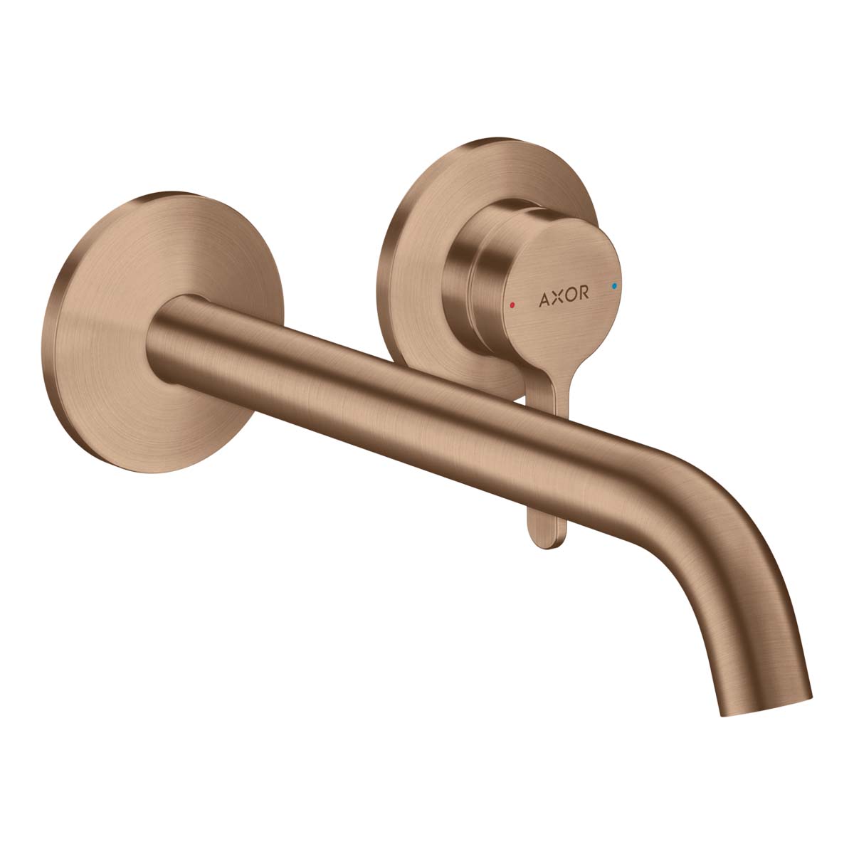 Hansgrohe Axor One Wall Mounted 2 Hole Basin Mixer Tap Brushed Red Gold