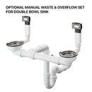 Hansgrohe manual waste and overflow set for double bowl