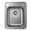 Hansgrohe S41 S412 F340 top flush mounted 2 hole single bowl kitchen sink 410 510mm