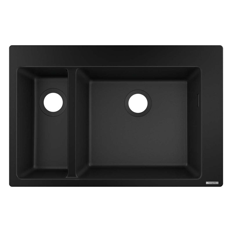 Hansgrohe S510 F635 1.5 Bowl Kitchen Sink SilicaTec graphite black 750x490mm