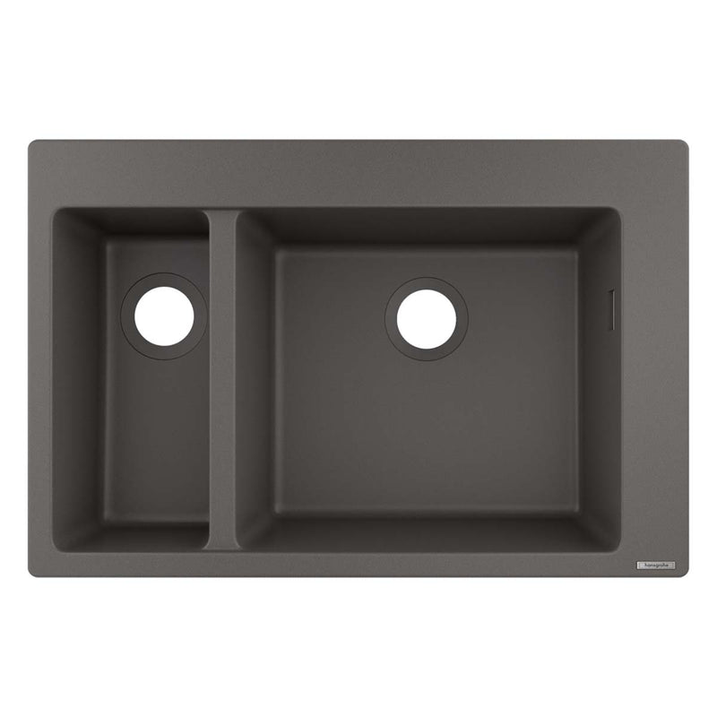 Hansgrohe S510 F635 1.5 Bowl Kitchen Sink SilicaTec stone grey 750x490mm