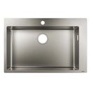 Hansgrohe S71 S711 F660 top flush mount 1 hole Single Bowl Kitchen Sink Stainless Steel 740x480mm
