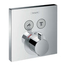 Hansgrohe Square 2 Outlet Push Thermostatic Valve